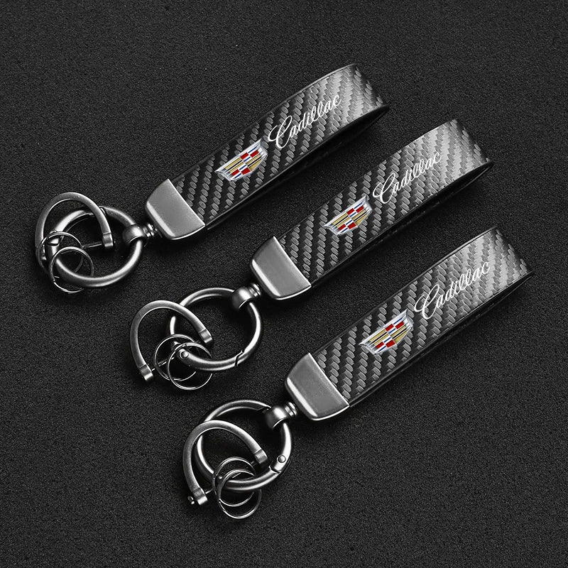 Premium Carbon Fiber Keychain for Cadillac Escalade & More
