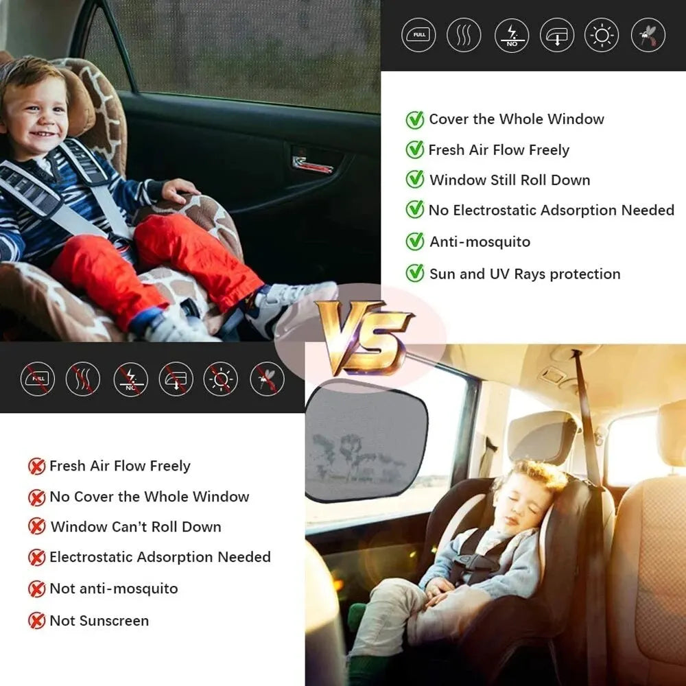 Rideaux pare-soleil universels pour voiture - Pare-soleil latéraux en maille pour SUV