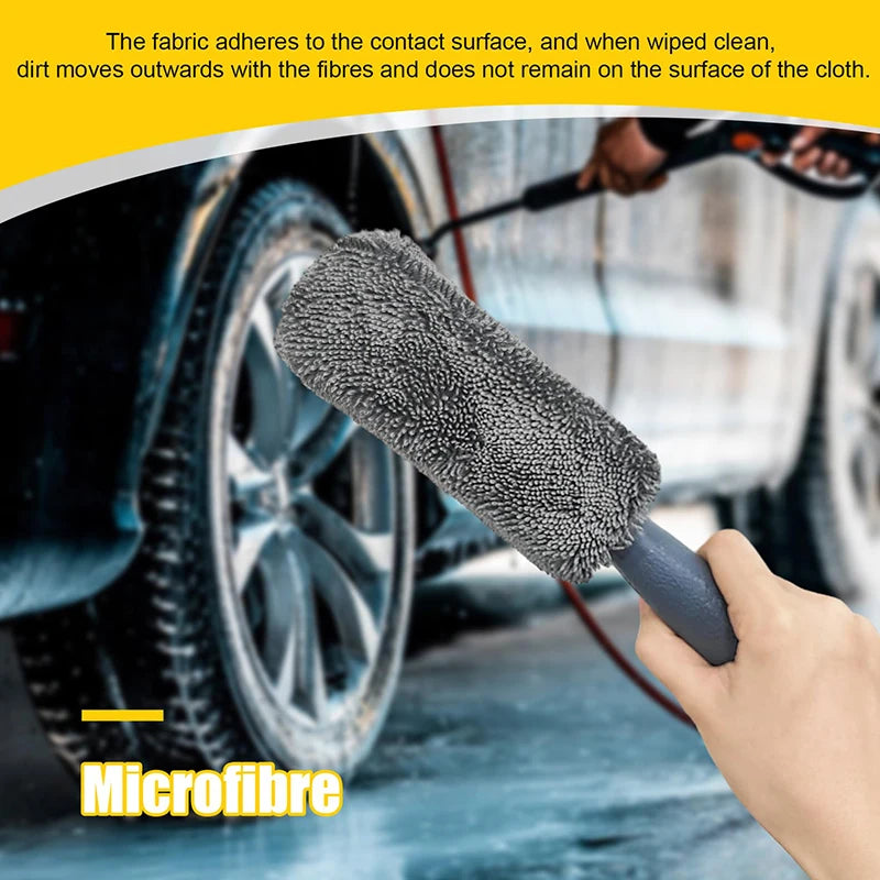 Brosse à jantes en fibres ultrafines – Outil de nettoyage de pneus anti-rayures