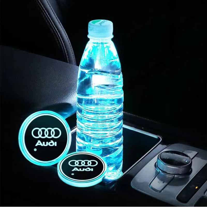 LED Cup Holder Coaster Lights for Audi A1-A8 Q Series S RS