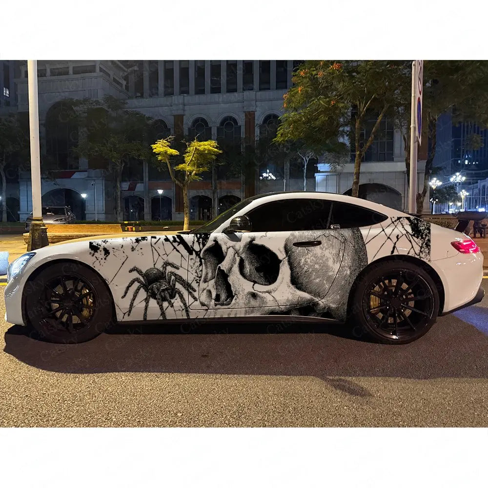 2pcs Skull & Spider Car Side Wraps, PVC, Waterproof, Pro-Grade – Car Accessories | MotorWorld Marketplace