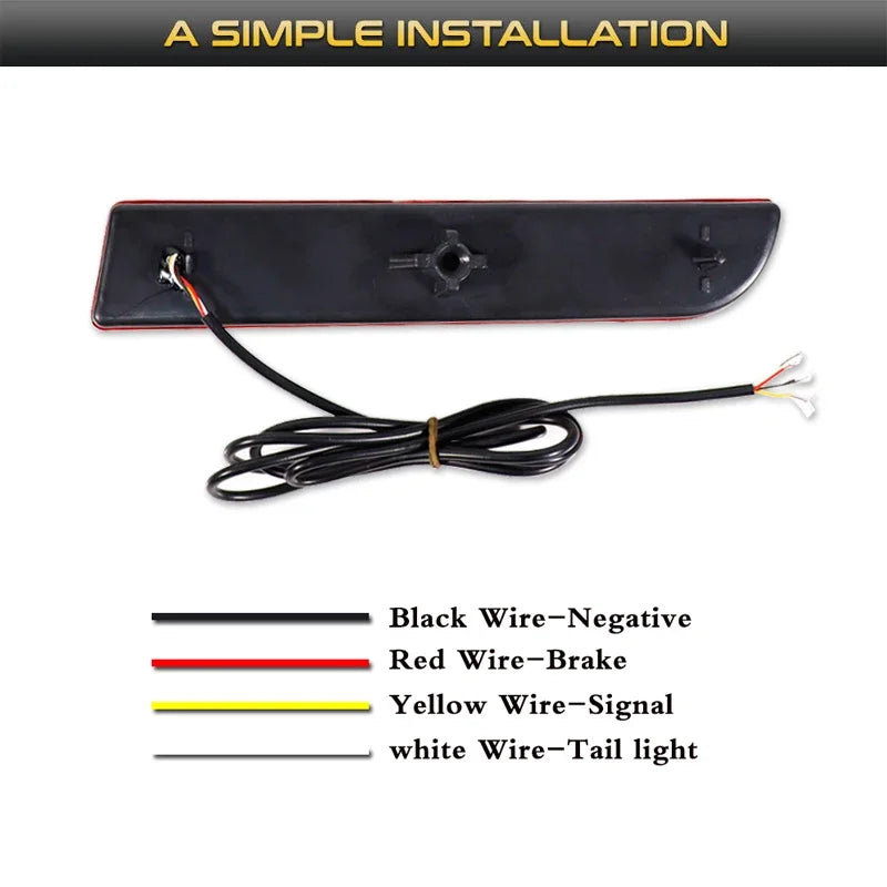 2pcs Red Rear Reflector Lamps for Mitsubishi Lancer Evo X Outlander