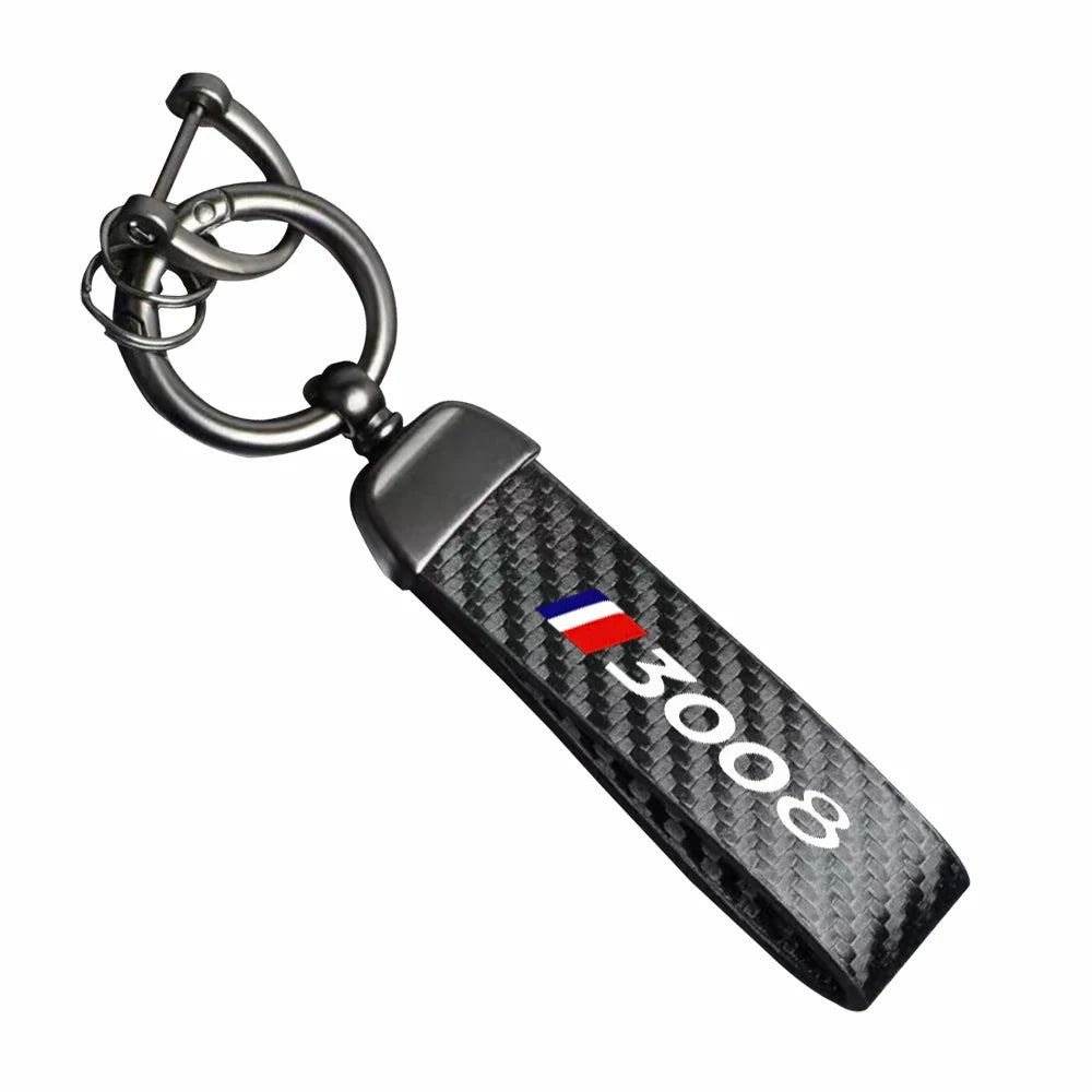 Carbon Fiber Keychain for Peugeot 2008/3008/4007/5008