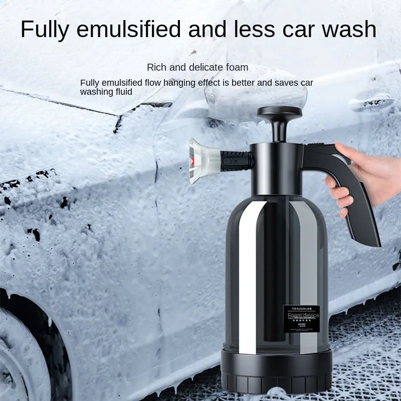 Pulvérisateur à mousse manuel 2 L avec 3 buses | Mousse de neige pour lavage de voiture et nettoyage de vitres