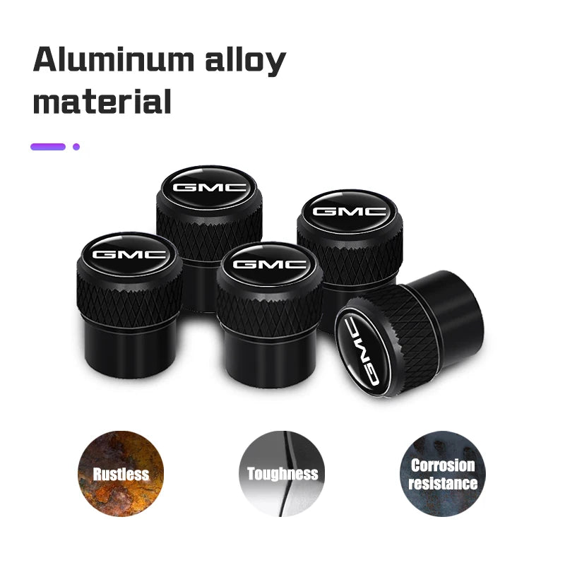 GMC Metal Valve Stem Caps Set of 4