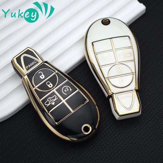 TPU 5-Button Key Cover for Chrysler Dodge Jeep Fiat—Durable