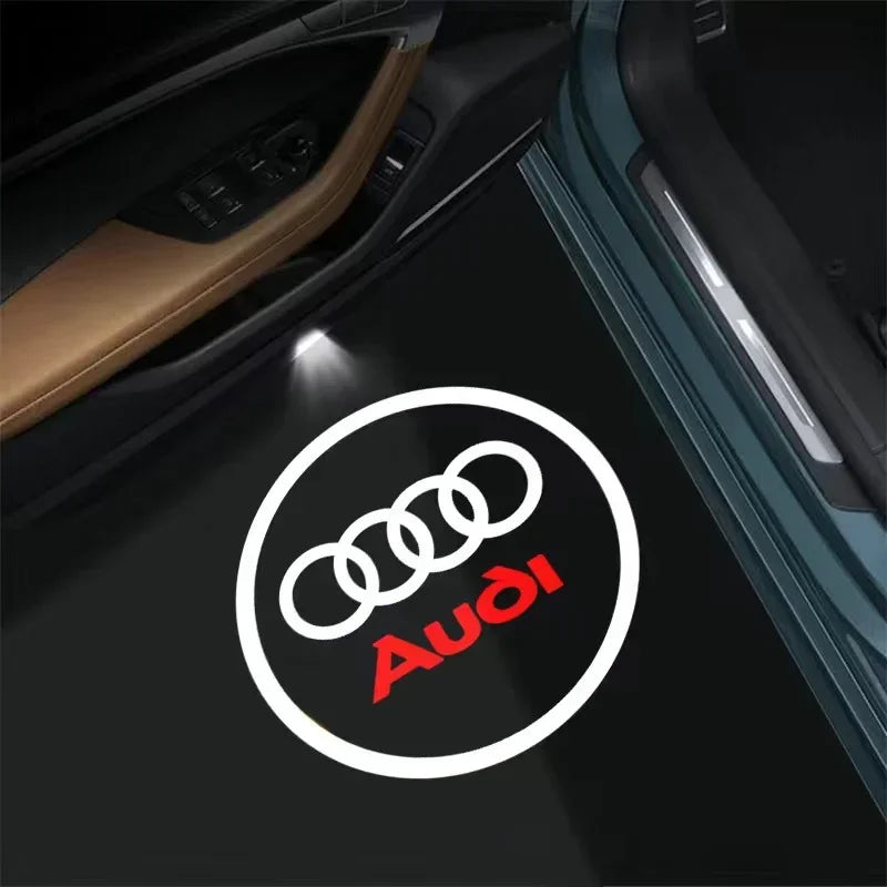 2 luces LED para puerta de coche con logotipo para Audi