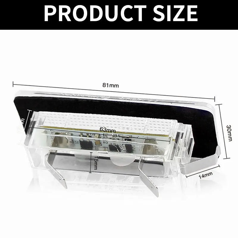 2x Éclairage de plaque d'immatriculation à LED sans erreur pour Smart Fortwo 450 451