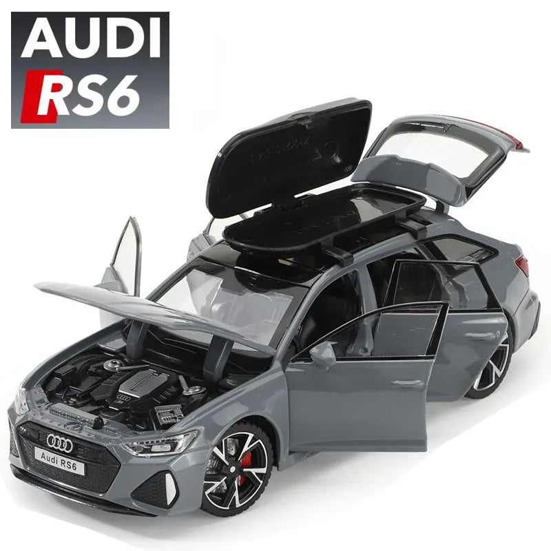 Modèle réduit d'Audi RS6 moulé sous pression avec son et lumières à l'échelle 1/32