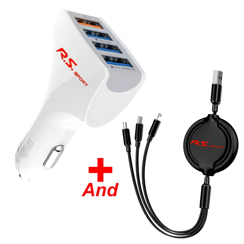 4-in-1 USB Type-C Fast Charger Adapter for Renault Clio Megane