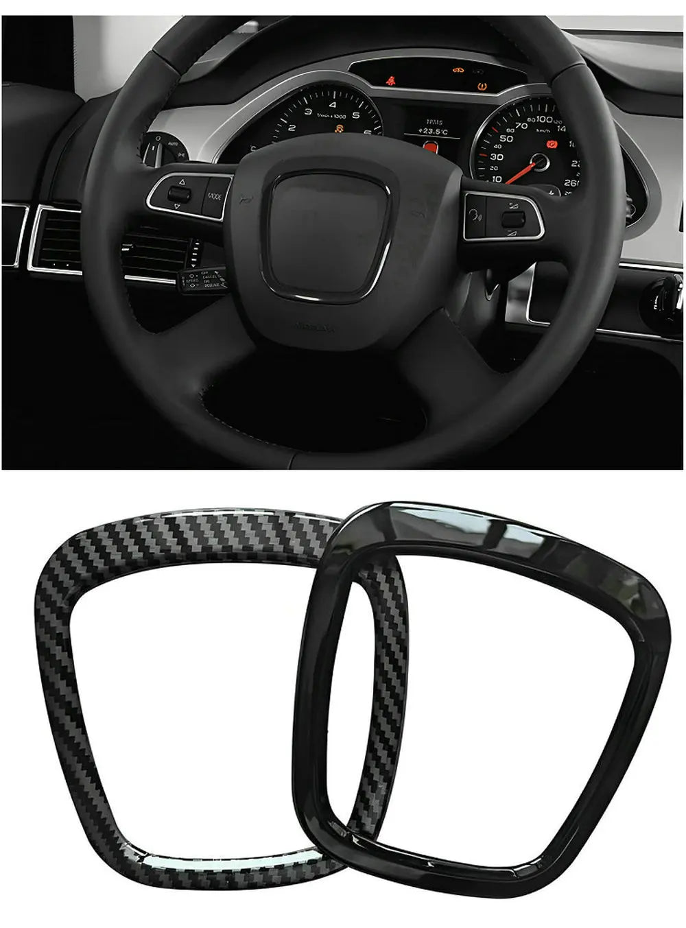 Audi Steering Wheel Logo Frame Trim | A4 A6 Q5 Q7 S3 A5 1Pc