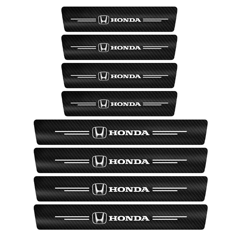 4Pcs Carbon Fiber Door Sill Protectors for Honda Models