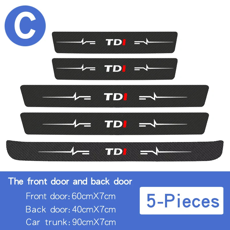 VW TDI TSI Golf/Polo Carbon Fiber Doorsill Protector Film