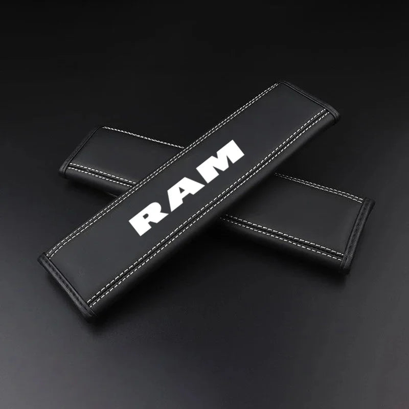 2Pcs Leather Seat Belt Covers for RAM 1500/2500/3500