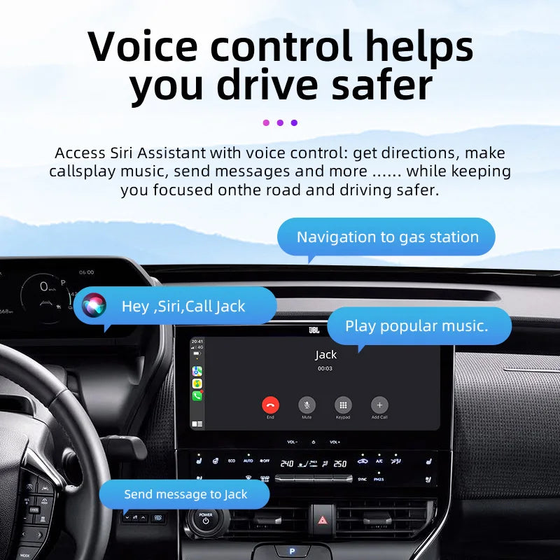 L'adaptateur CarPlay sans fil convertit le CarPlay filaire en CarPlay sans fil avec une connexion USB plug-and-play facile.