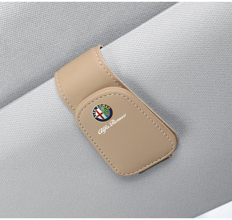 Premium Leather Sun Visor Glasses Clip for Alfa Romeo GT