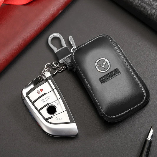 Premium Leather Key Case for Mazda