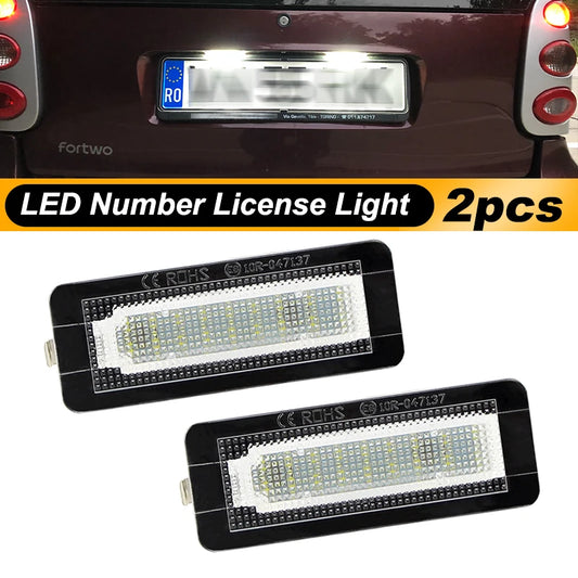 2x Éclairage de plaque d'immatriculation à LED sans erreur pour Smart Fortwo 450 451
