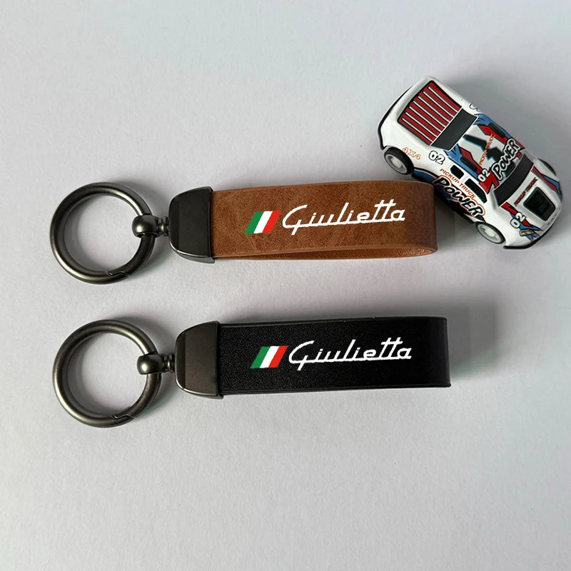 Vintage Leather Key Chain for Alfa Romeo Giulietta – Stylish Accessory