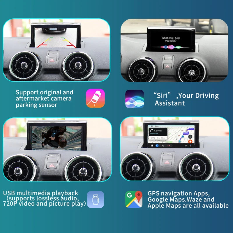 Interface sans fil CarPlay pour Audi A1 2011-2018