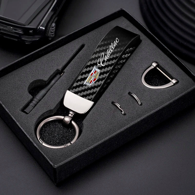 Premium Carbon Fiber Keychain for Cadillac Escalade & More