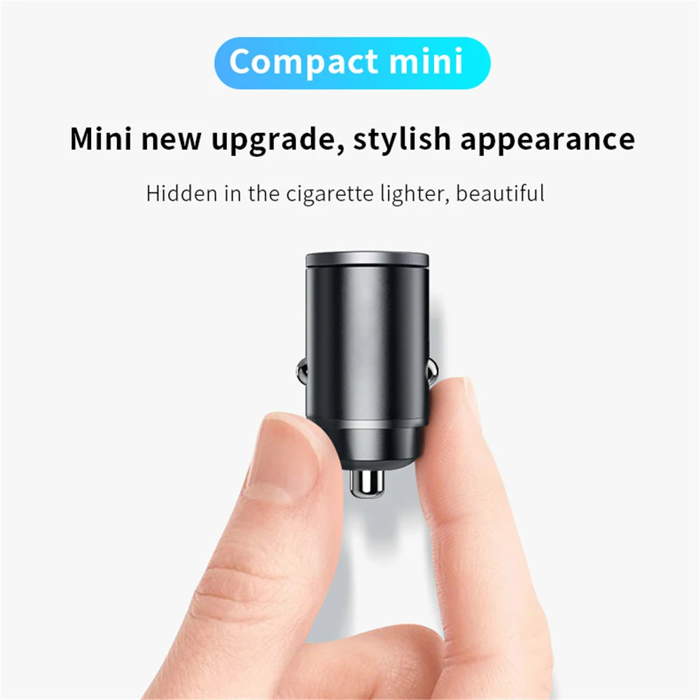 Mini chargeur de voiture QC3.0 PD 100 W/200 W - Charge rapide pour appareils USB-C