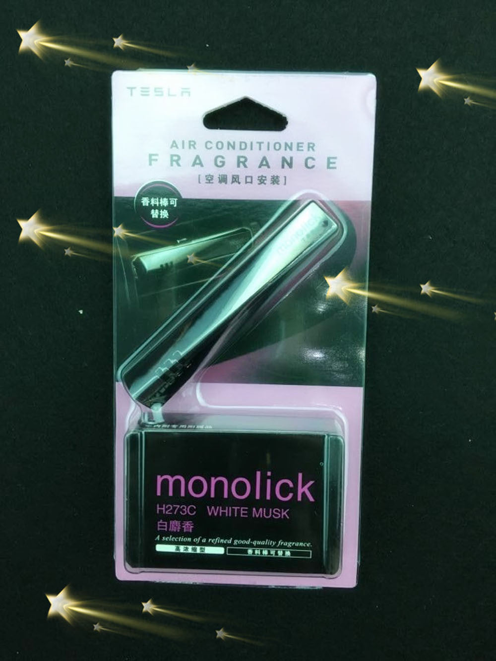 Difusor ambientador con clip para ventilación de coche - Fragancia de perfume sólido