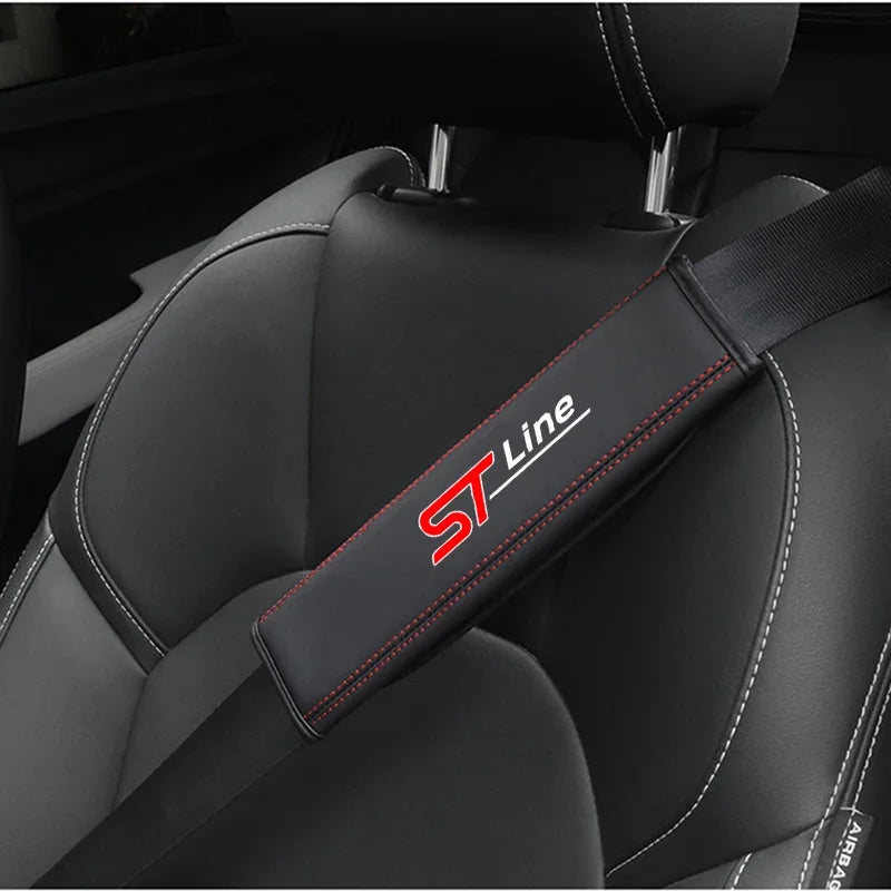 Ford STLine ST Cowhide Leather Seat Belt Cover – Premium Protector