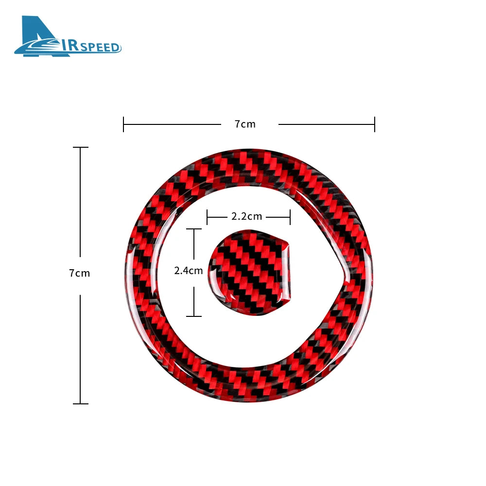 Carbon Fiber Steering Wheel Sticker for Smart 451 Fortwo