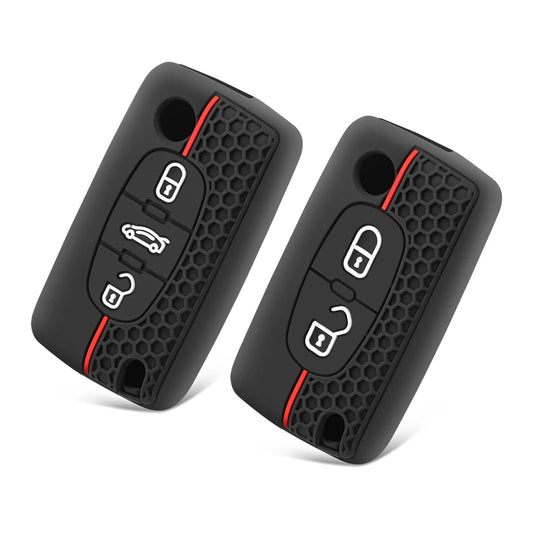 Premium Silicone Flip Key Cover for Peugeot & Citroen Models