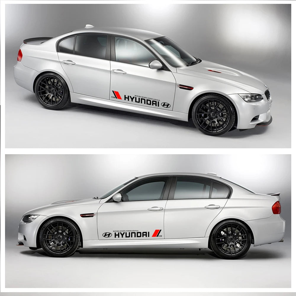 2pcs Sport Side Stripe Stickers for Hyundai