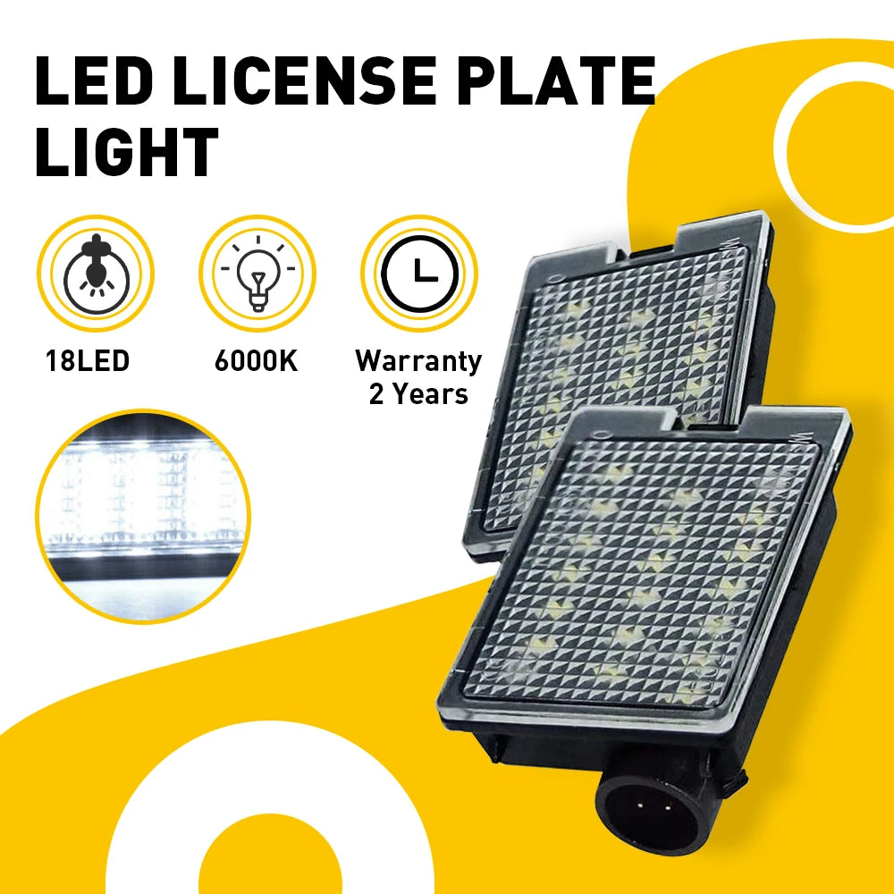 2x Éclairage de plaque d'immatriculation à LED pour Dodge Durango 14-21 6000K IP67