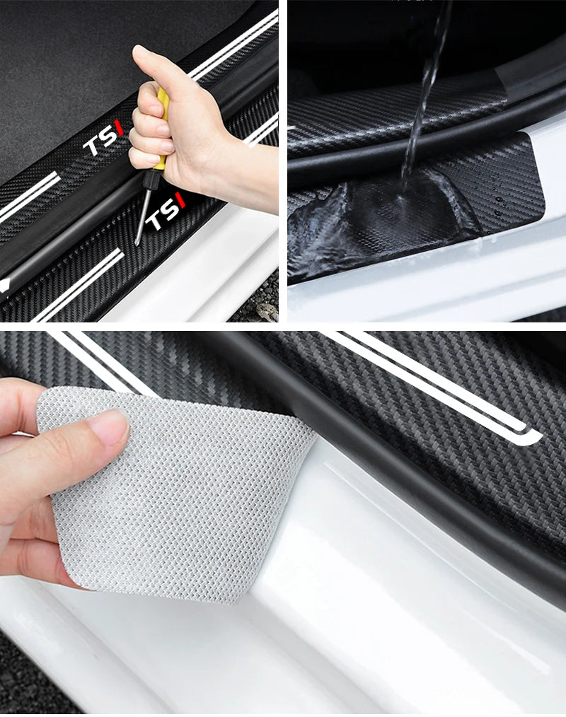 VW TDI TSI Golf/Polo Carbon Fiber Doorsill Protector Film