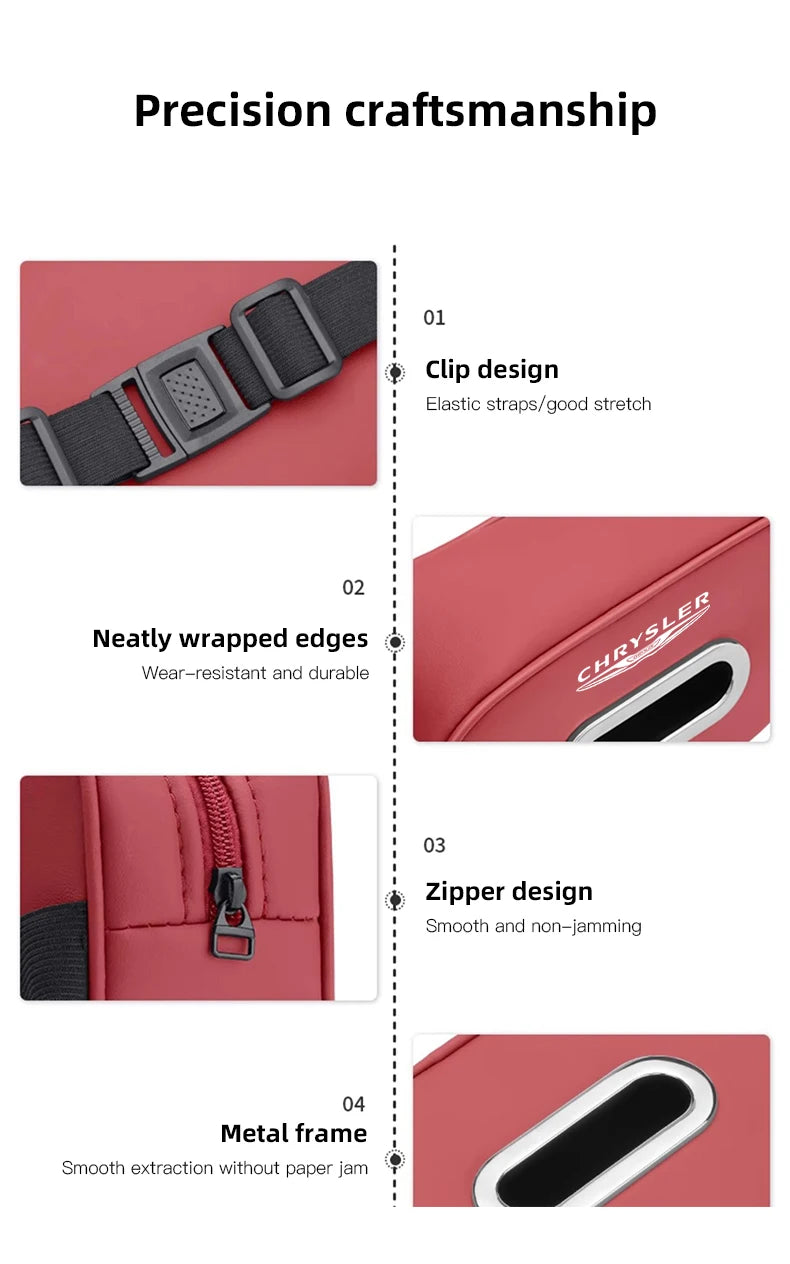 Porte-mouchoirs en cuir de qualité supérieure pour Chrysler 300C/PT/Voyager