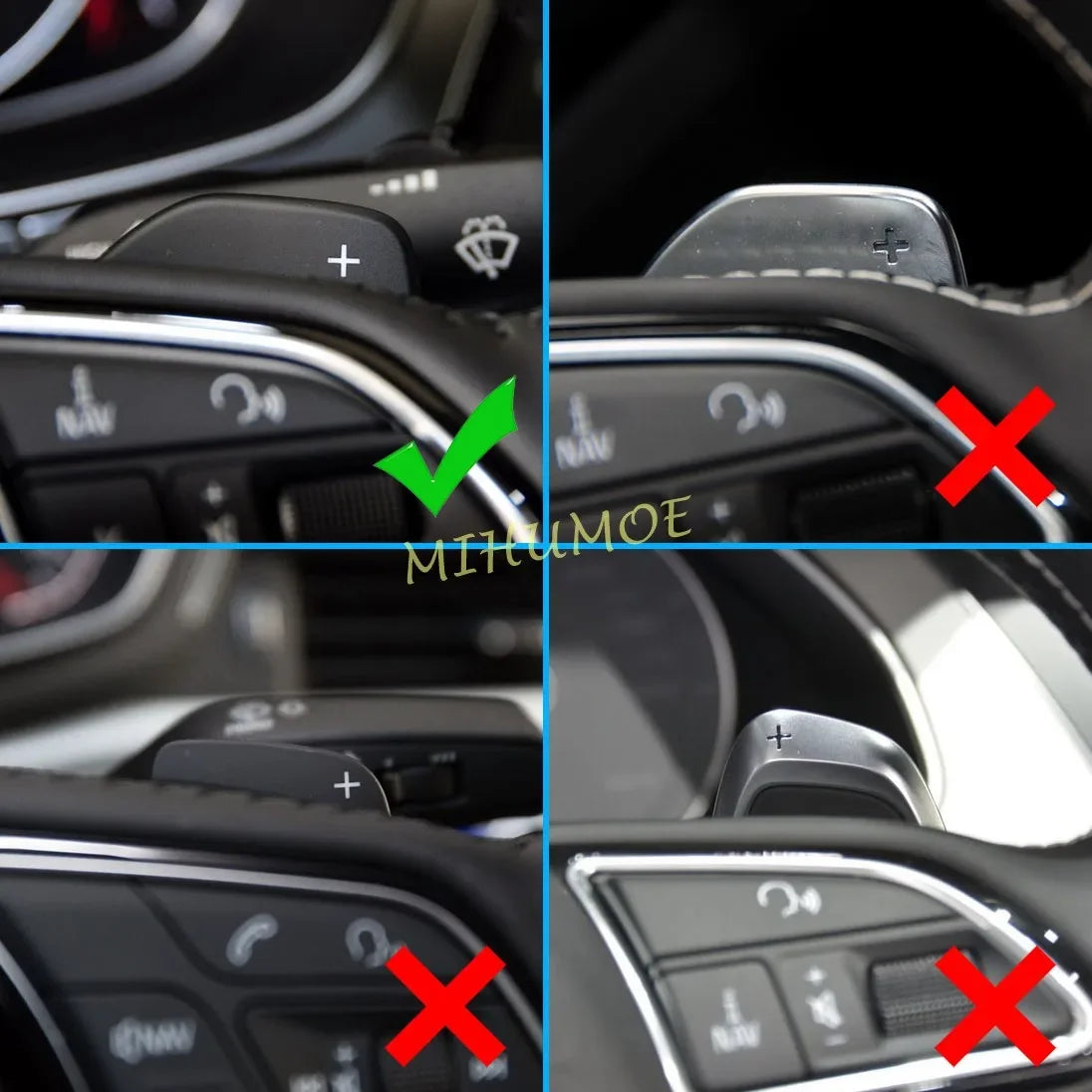 Carbon Fiber Paddle Shift Extensions For Audi A3 A4 A5 Q5