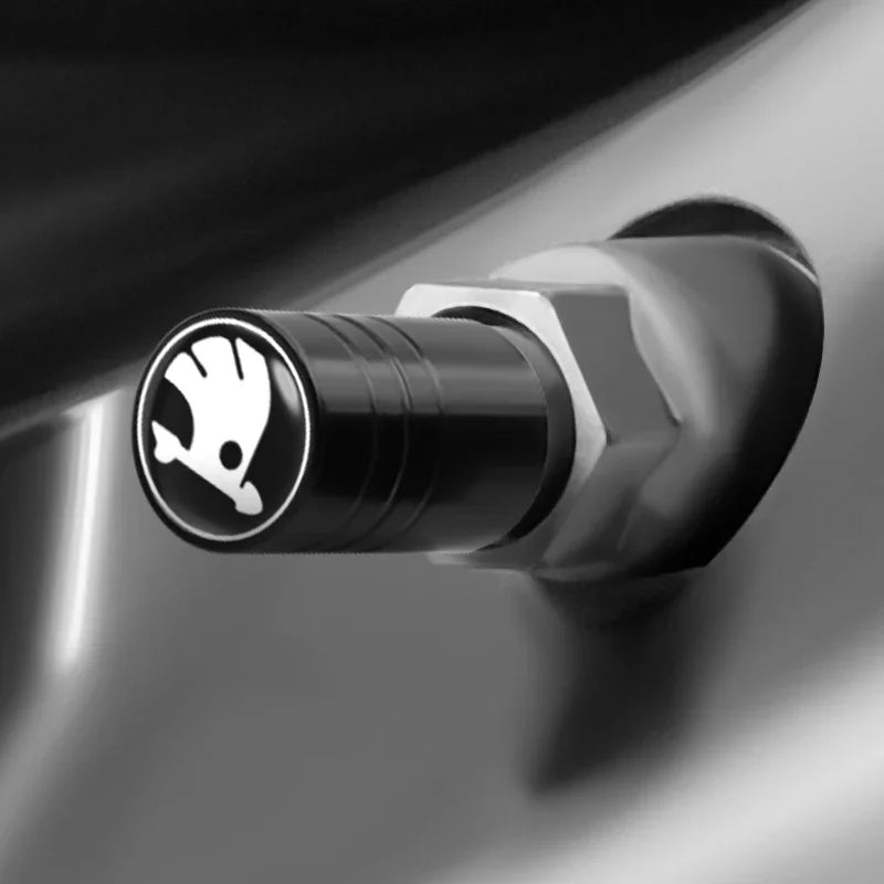 4PC Metal Valve Caps for Skoda