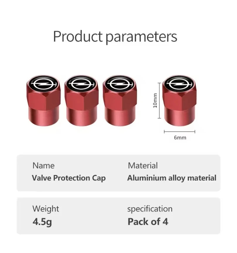 4pcs Opel Emblem Valve Caps Set
