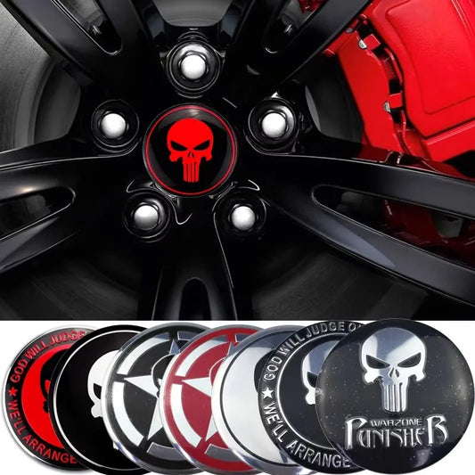 Universal 4pcs 56mm (2.2inch) Wheel Hubcap Stickers