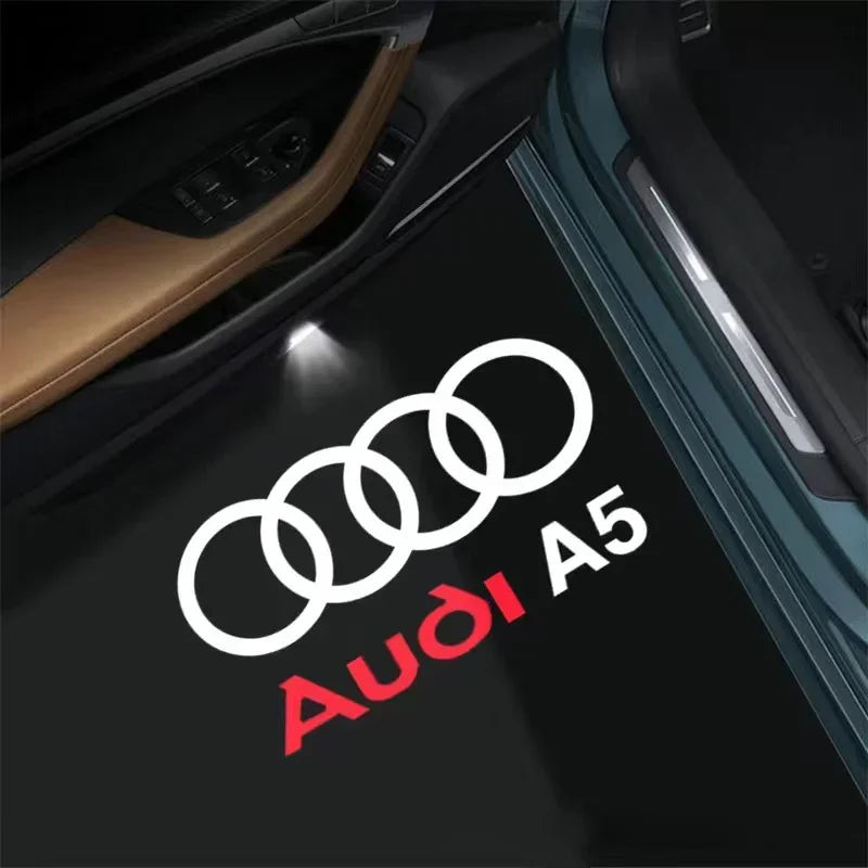 2 luces LED para puerta de coche con logotipo para Audi