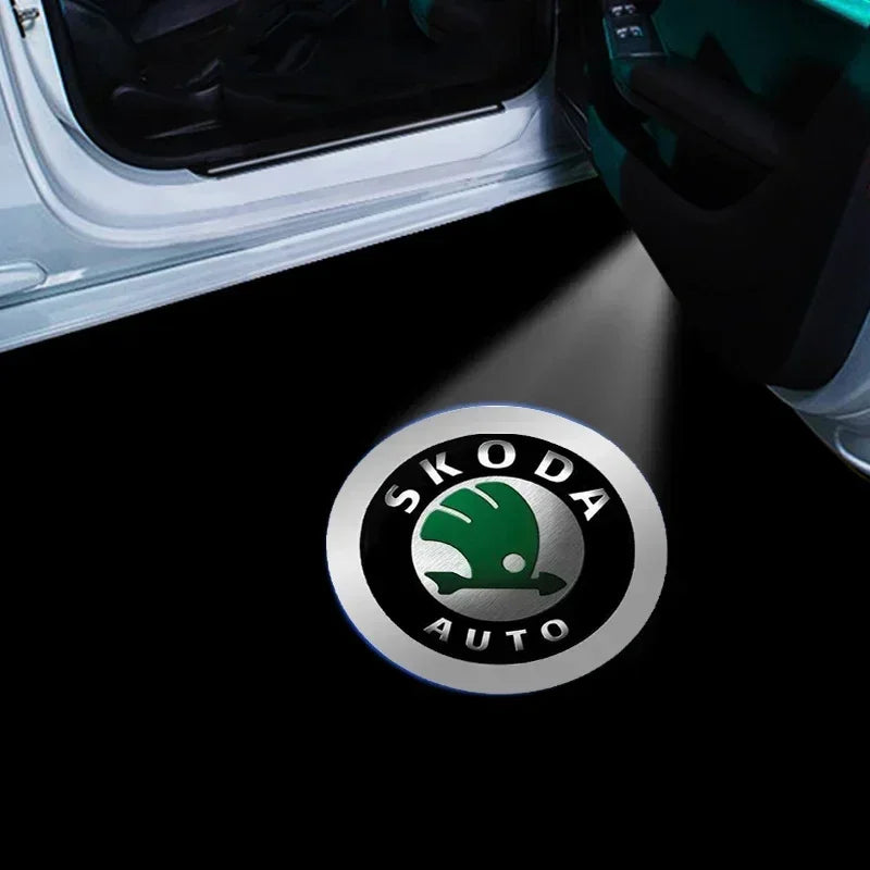 LED Door Projector Lights HD Fit Skoda