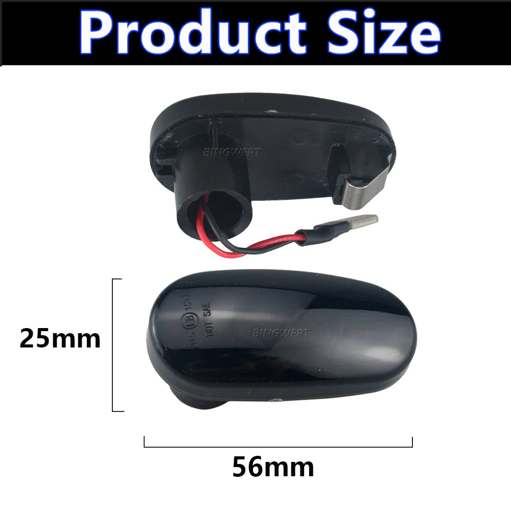 Luz de posición lateral LED dinámica para Alfa Romeo Mito/147/GT y Fiat Bravo