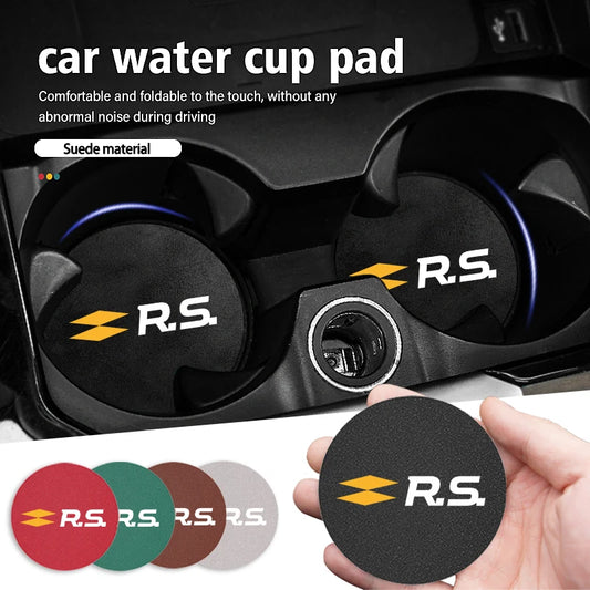 2pcs Suede Anti-slip Cup Holder Mats For Renault Models