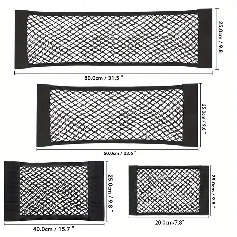 Filet de rangement universel à double maille pour coffre de voiture et filet coupe-feu
