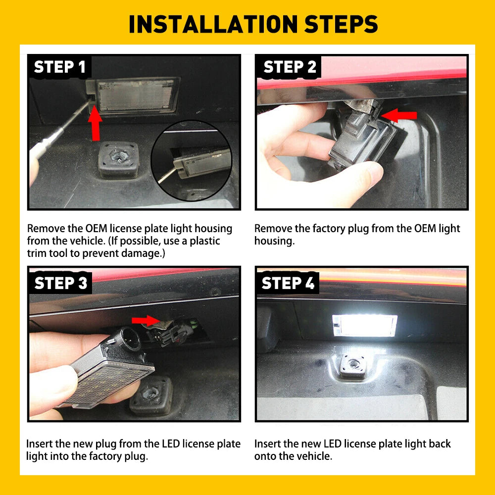 2x Éclairage de plaque d'immatriculation à LED pour Dodge Durango 14-21 6000K IP67
