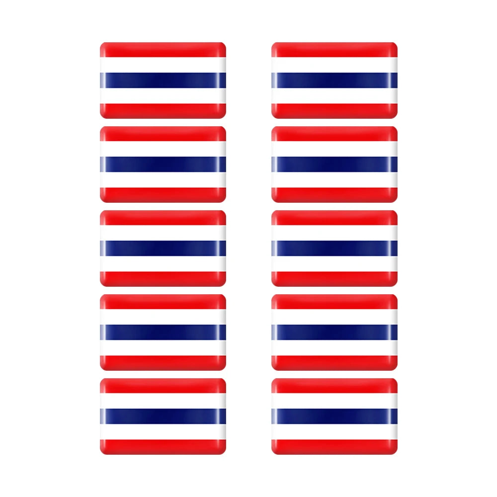 10pcs Epoxy Flag Badge Decals UAE, NL, RU, BR, IT, TH