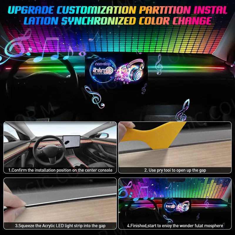 RGB LED Ambient Light USB for Tesla Model 3/Y/S/X