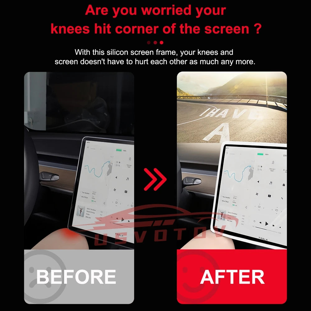 Cadre d'écran et protection de rétroviseur en silicone pour Tesla Model 3/Y