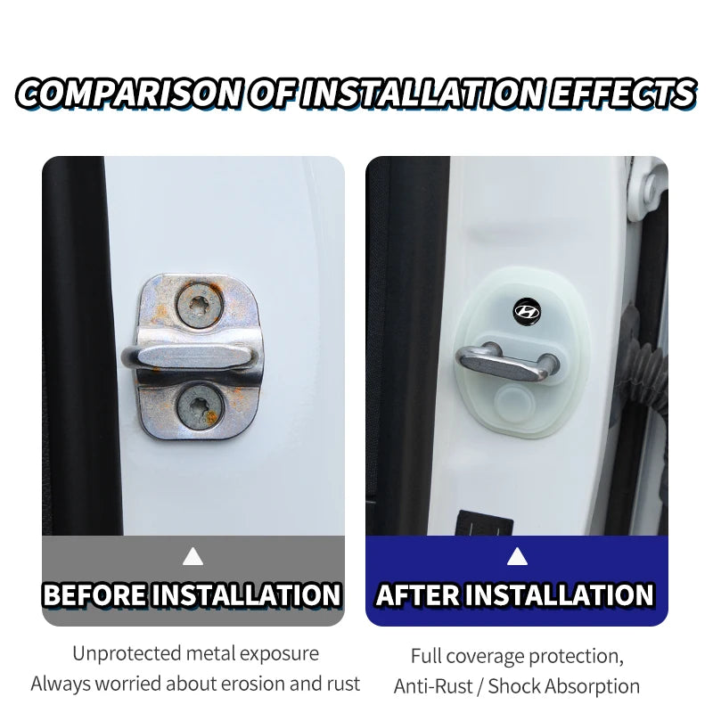 4Pcs Silicone Door Lock Covers for Hyundai
