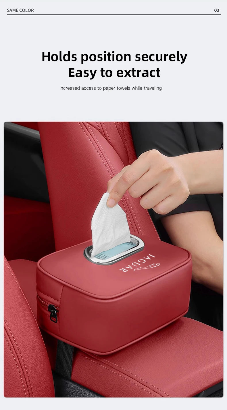 Premium Leather Tissue Holder for Jaguar