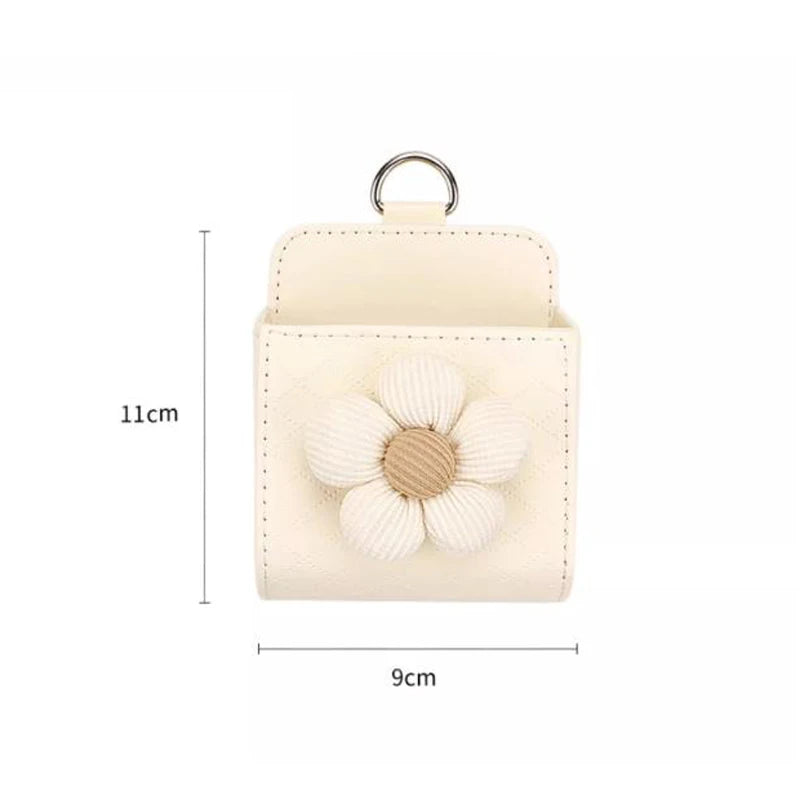 Joli sac de rangement pour grille d'aération de voiture : poubelle, support de téléphone et organiseur
